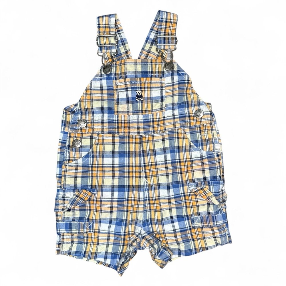 Carter's Blue and Yellow Plaid Overalls